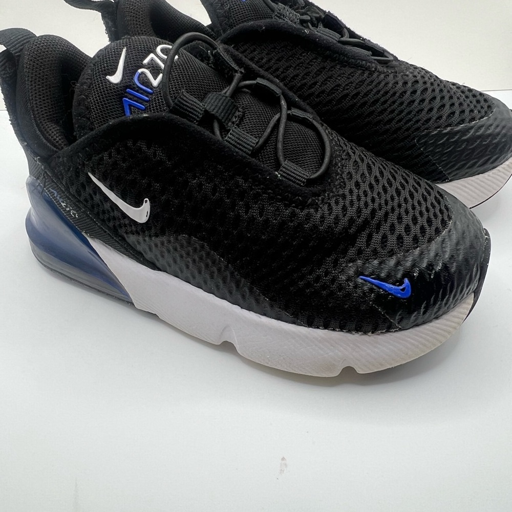 Nike Air Max 270 Sneakers HF0098-001 Black/White/Racer Blue Size 7 Toddler Kid's